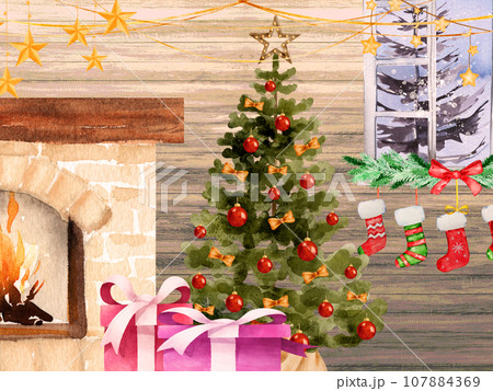 クリスマスのイメージ背景1-2~バリエーションございます~　長方形 107884369