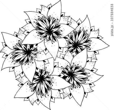 Ornament black mandala. 107884638