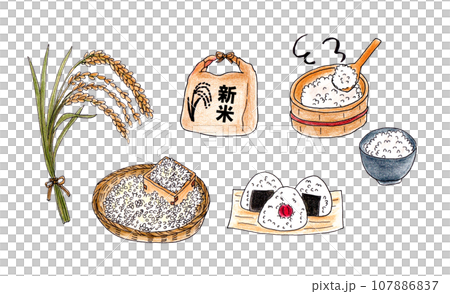 新米の手描きイラスト 新米の手描きイラスト 107886837