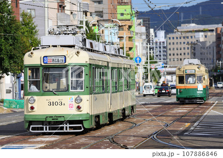 広島電鉄 路面電車 32  3100形 3101号　広電本社前～日赤病院前 107886846