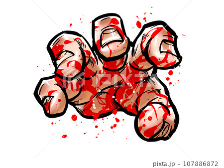 掴みかかる手の劇画漫画風イラスト 掴みかかる手の劇画漫画風イラスト 107886872