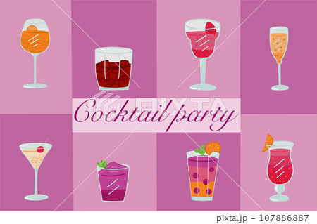 Cocktail party set modern background 107886887