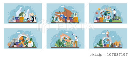 Climate change. Save the planet. Vector illustration Environmental protection is shared responsibility to counteract global warming Lets address climate change and protect earth through sustainable Climate change. Save the planet. Vector illustration Environmental protection is shared responsibility to counteract global warming Lets address climate change and protect earth through sustainable 107887197