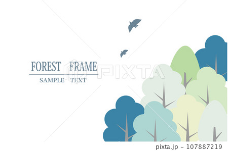 森と鳥のナチュラルな背景イラスト 107887219