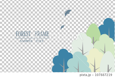 Natural background illustration of forest and birds 107887219