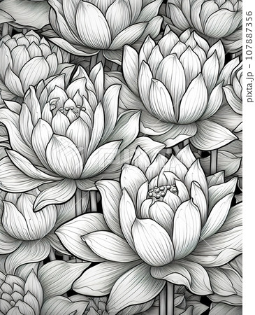 Big flower without color Big flower without color 107887356