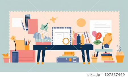 Colorful cute banner design template Colorful cute banner design template 107887469