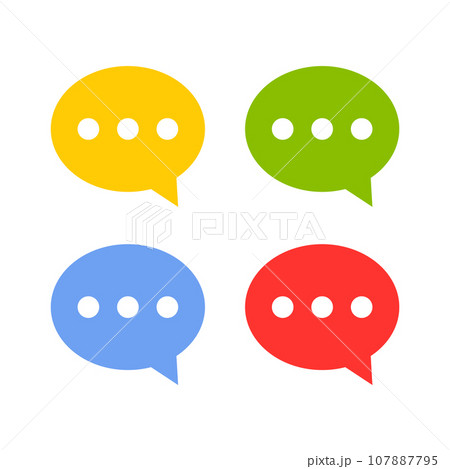 Chat Speech Bubble Icons Set on White Background. Vector Chat Speech Bubble Icons Set on White Background. Vector 107887795