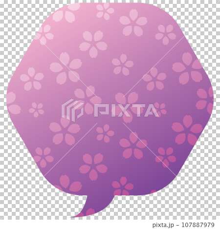Speech bubble illustration 5 [Gradient cherry blossom pattern (purple)] 107887979