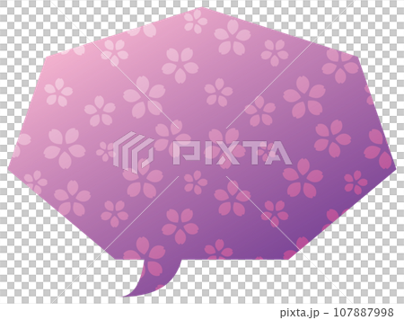 吹き出しのイラスト24【グラデーション桜パターン（紫）】 107887998