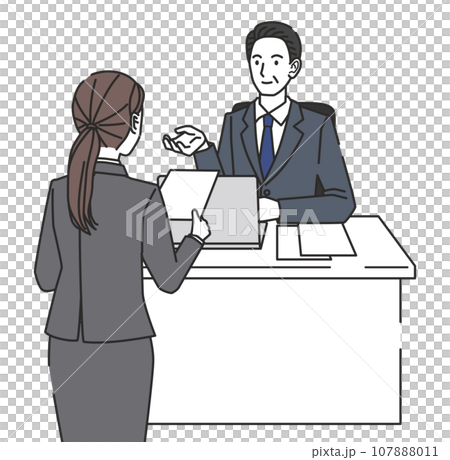 Women submitting documents 107888011