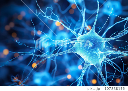 Electron microscopy of brain neural network. Generative AI. Electron microscopy of brain neural network. Generative AI. 107888156