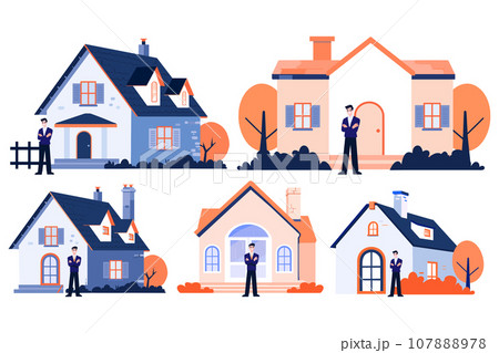 Hand Drawn Real estate agent character in flat style 107888978