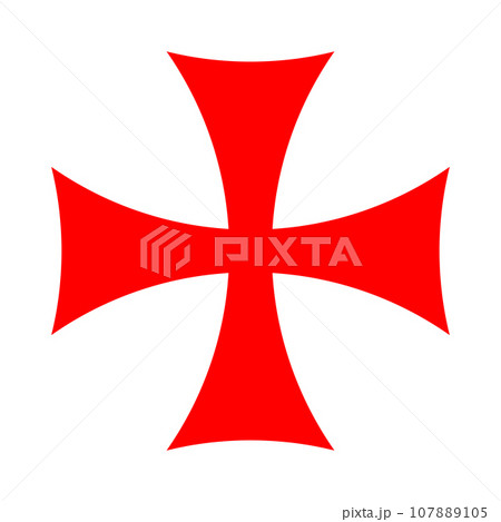 Knights Templar cross. Symbol of the Poor Fellow-Soldiers of Christ and of the Temple of Solomon. Military order of Catholic faith in the Middle Ages, headquartered on the Temple Mount in Jerusalem. Knights Templar cross. Symbol of the Poor Fellow-Soldiers of Christ and of the Temple of Solomon. Military order of Catholic faith in the Middle Ages, headquartered on the Temple Mount in Jerusalem. 107889105