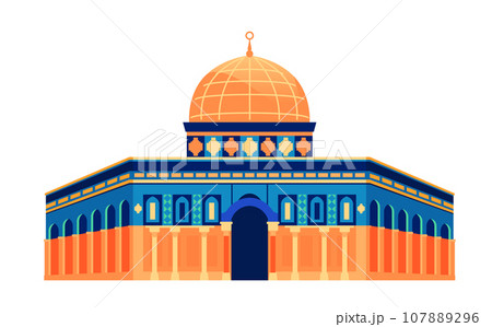 Al-Aqsa Mosque - modern flat design style single isolated image 107889296