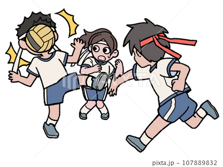 ドッチボールの球を顔面に受けてしまった子 ドッチボールの球を顔面に受けてしまった子 107889832