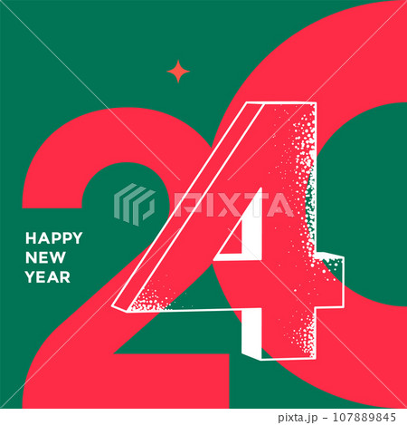 2024 Happy New Year posters set. Christmas card 107889845