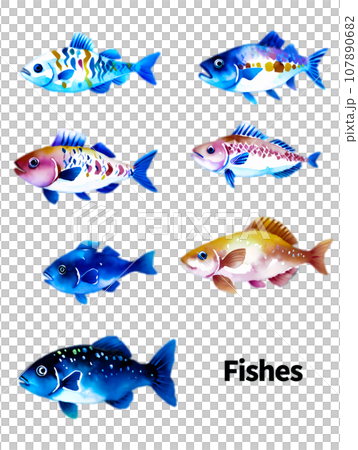 可愛的魚手繪插圖 可愛的魚手繪插圖 107890682