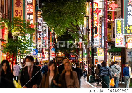 《神奈川県》横浜中華街・混み合うメインストリート 107890993