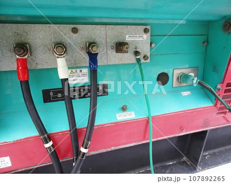 可搬型大型発電機の配線設置状況 107892265