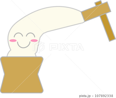 かわいいお餅つきのキャラクターのイラスト かわいいお餅つきのキャラクターのイラスト 107892338