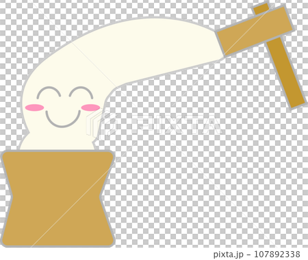 かわいいお餅つきのキャラクターのイラスト かわいいお餅つきのキャラクターのイラスト 107892338