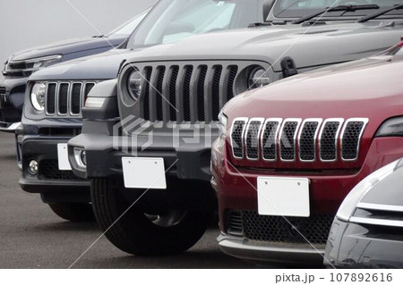 輸入車イメージ 販売店に並ぶ輸入車 輸入車イメージ 販売店に並ぶ輸入車 107892616