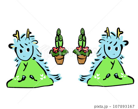 かわいい龍のイラスト かわいい龍のイラスト 107893167