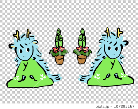 Cute dragon illustration 107893167