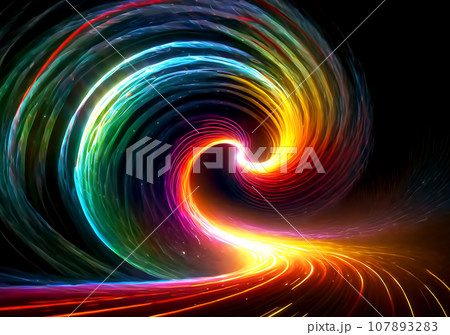 カラフルな光線の渦【AI生成画像】 カラフルな光線の渦【AI生成画像】 107893283