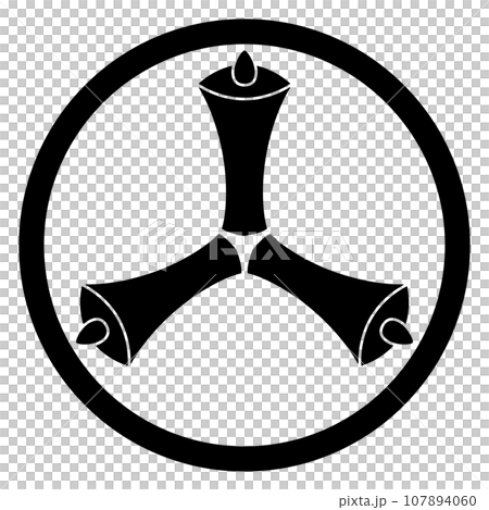 家紋です。細輪に三つ蝋燭といいます。 107894060