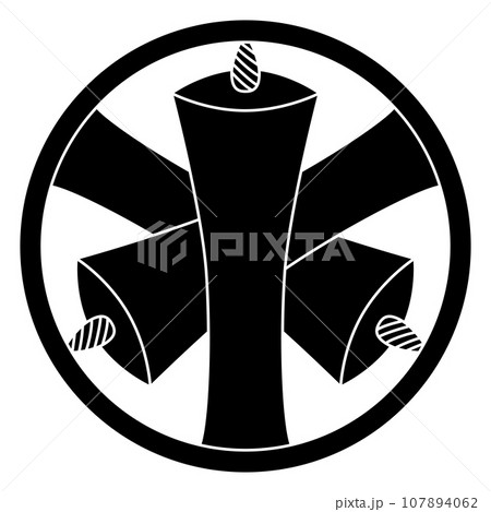 家紋です。糸輪に重ね蝋燭といいます。 107894062