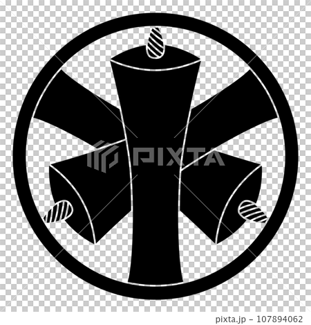 家紋です。糸輪に重ね蝋燭といいます。 107894062