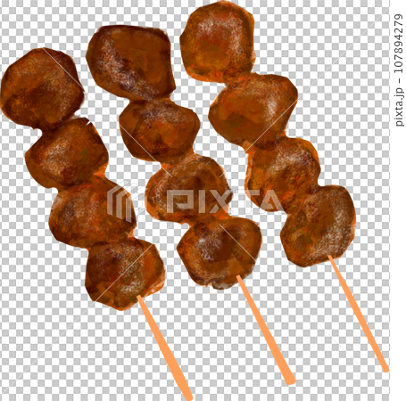 烤雞肉串心圖 烤雞肉串心圖 107894279