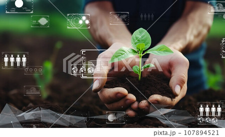 Iとデジタルの力を使って人類に希望をもたらすイメージ、AIと人間の共存イメージ Iとデジタルの力を使って人類に希望をもたらすイメージ、AIと人間の共存イメージ 107894521