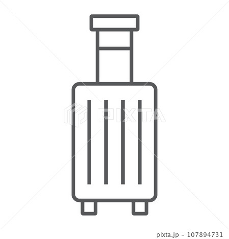 Suitcase thin line icon, travel and luggage, luggage sign vector graphics, a linear icon on a white background, eps 10 Suitcase thin line icon, travel and luggage, luggage sign vector graphics, a linear icon on a white background, eps 10 107894731