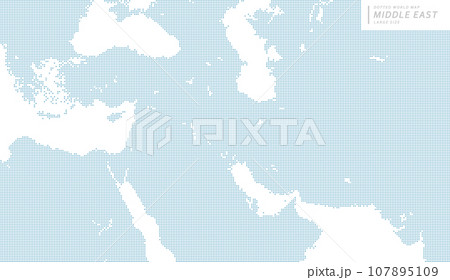 中東アジアを中心とした青のドットマップ、大サイズ 107895109