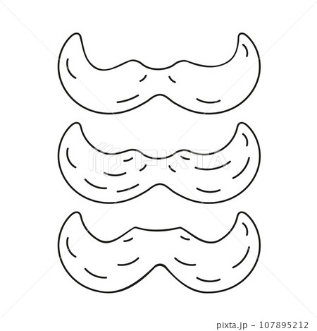 Mustache vector illustration in Doodle. Isolated icon black color in line style. 107895212