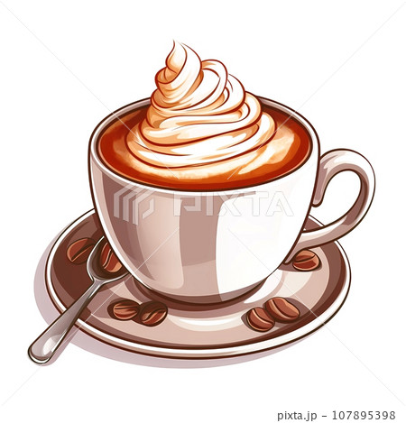 Clipart of a cup of coffee isolated on a white background Clipart of a cup of coffee isolated on a white background 107895398
