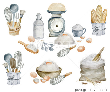 ingredients for making homemade cakes ingredients for making homemade cakes 107895584