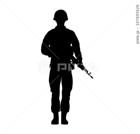 Soldier and Army Force Silhouettes, Soldier, army silhouettes. Army soldiers with gun silhouette Soldier and Army Force Silhouettes, Soldier, army silhouettes. Army soldiers with gun silhouette 107895626