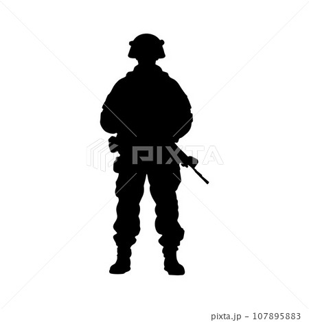 Soldier and Army Force Silhouettes, Soldier, army silhouettes. Army soldiers with gun silhouette Soldier and Army Force Silhouettes, Soldier, army silhouettes. Army soldiers with gun silhouette 107895883
