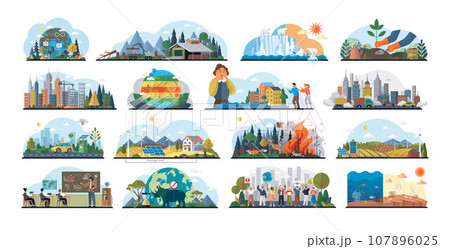 Climate change and global warming concepts metaphor. Save our planet. Endangered animal species, forest fire. Climate change education Earth day and protest activists. Global warming result. Co2 smog Climate change and global warming concepts metaphor. Save our planet. Endangered animal species, forest fire. Climate change education Earth day and protest activists. Global warming result. Co2 smog 107896025