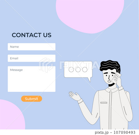 Contact us. Vector illustration. Advancement technology way we communicate and access information. Contact us form. The Contact Us metaphor represents gateway to personalized assistance Our website Contact us. Vector illustration. Advancement technology way we communicate and access information. Contact us form. The Contact Us metaphor represents gateway to personalized assistance Our website 107898493