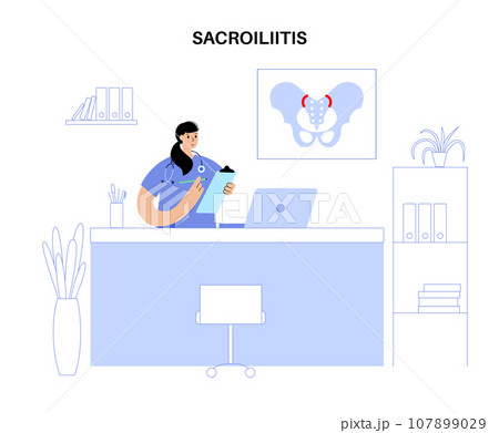 Sacroiliitis medical poster 107899029