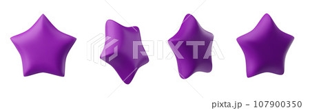 Set of gold stars different shapes. Realistic 3d design cartoon style. vector illustration 107900350