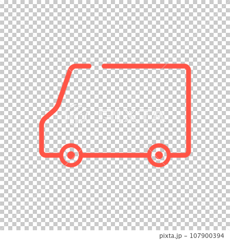 Simple minivan type car icon - image material for automobiles, delivery, and shipping Simple minivan type car icon - image material for automobiles, delivery, and shipping 107900394
