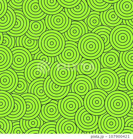 Bull eye outline seamless pattern. Ornament of chaotic concentric circles 107900421