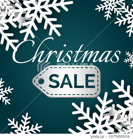 Merry Christmas card. Vector illustration. White and green decorations fill homes with festive spirit Snow blankets world, making everything calm and serene A Merry Christmas sale brings happiness Merry Christmas card. Vector illustration. White and green decorations fill homes with festive spirit Snow blankets world, making everything calm and serene A Merry Christmas sale brings happiness 107900916