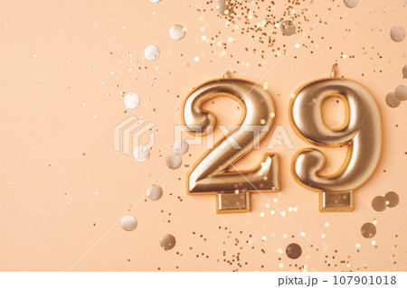 29 years celebration. Greeting banner. 107901018